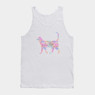 Cat Animal Pet Text Word Cloud Tank Top